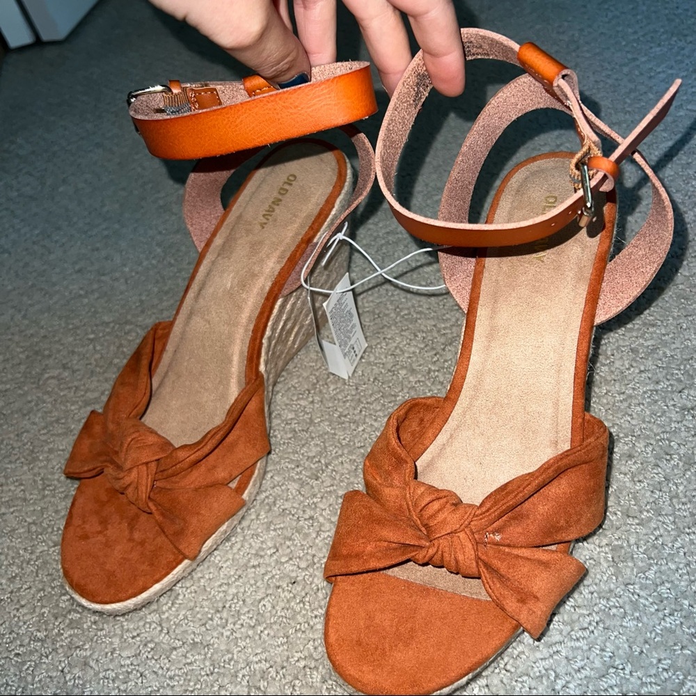 Old Navy Rust Wedge Espadrille Shoes